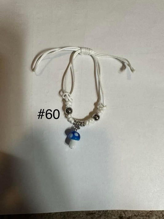 White and blue mushroom bracelet