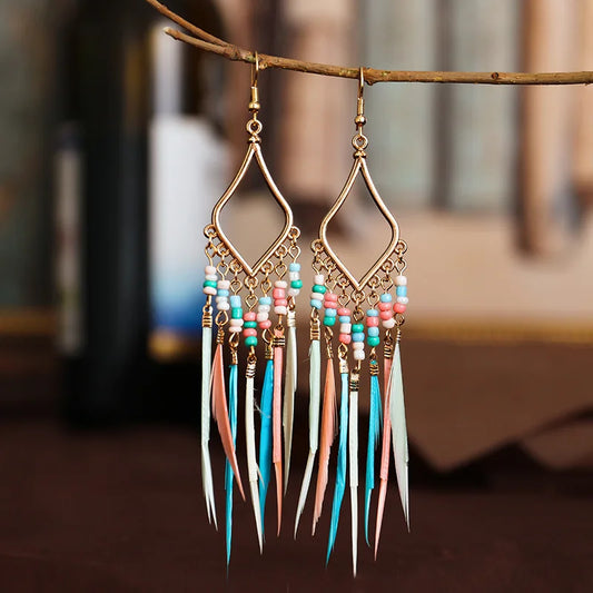 Long Tassel Dangle Earrings