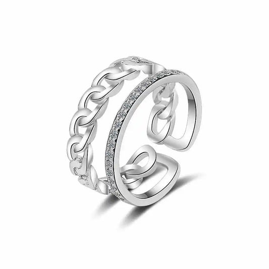 Chain pattern open ring