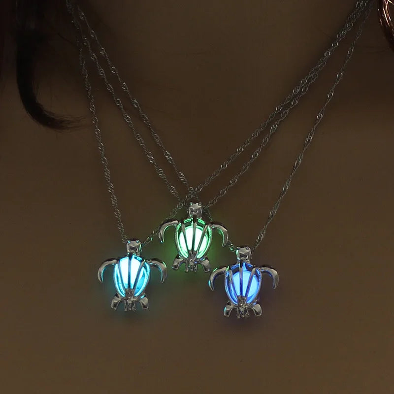 3 colors Turtle Glow In The Dark Necklaces