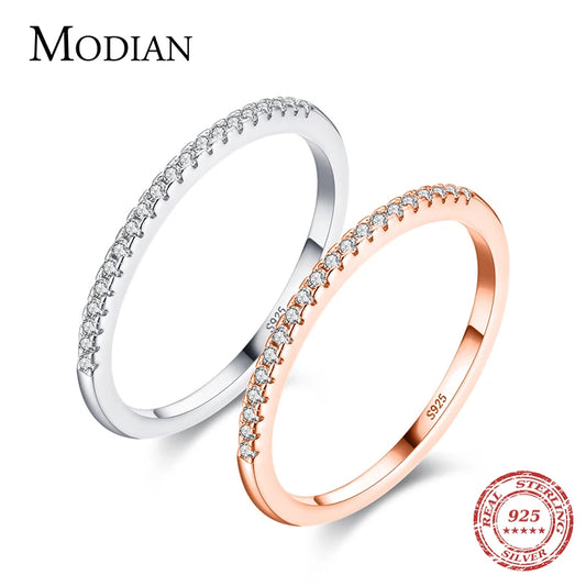 Silver or rose gold rings