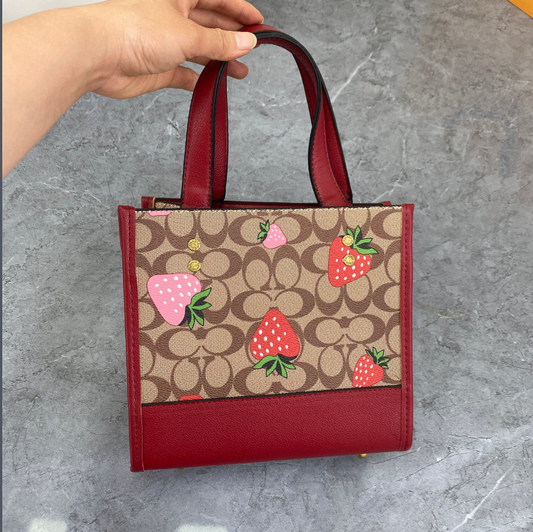 Strawberry red coach tote ￼