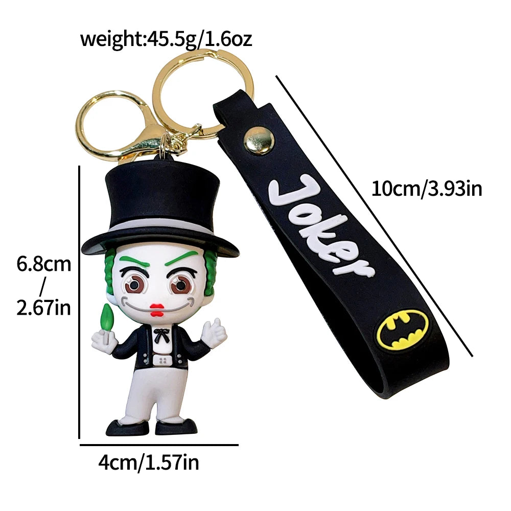 Cartoon Cute Batman Joker Harleen Quinzel Keychain for Women Men Fans Backpack Bag Car Keys Accessories Keys Holder