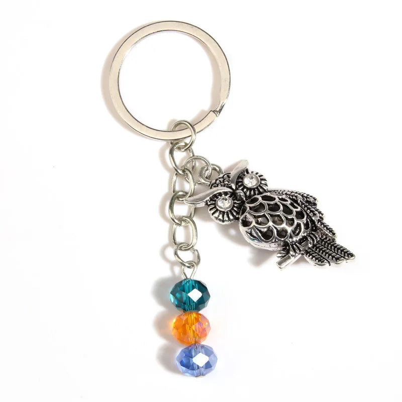 Owl Beaded Key Ring