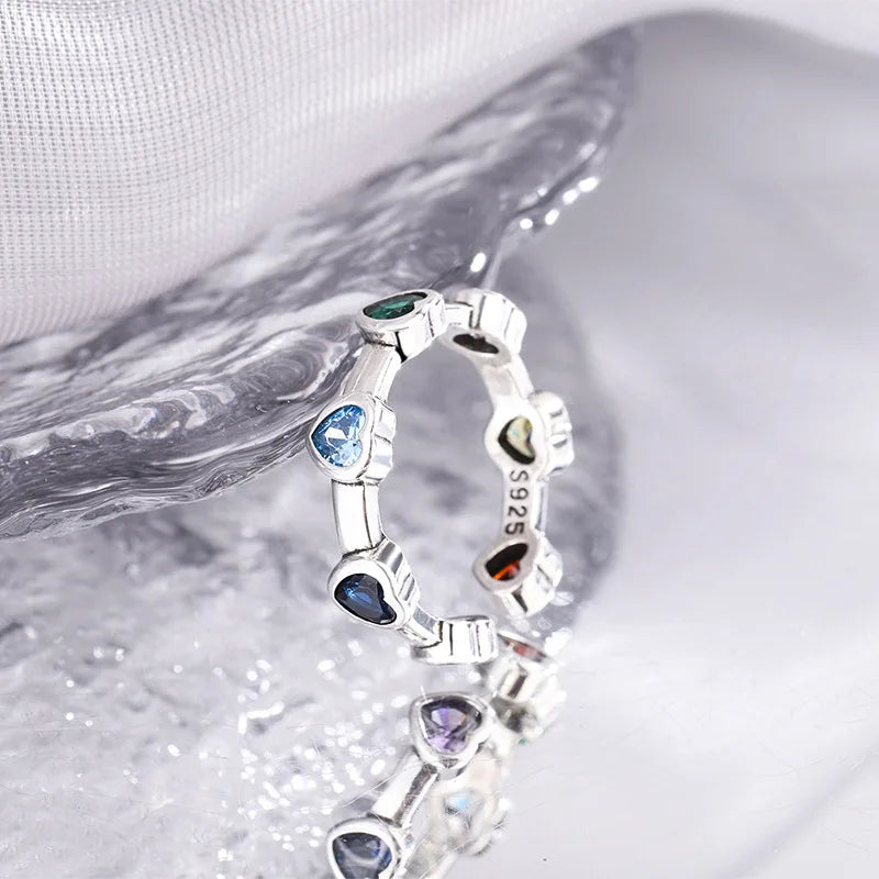 S925 Sterling Silver Heart Ring