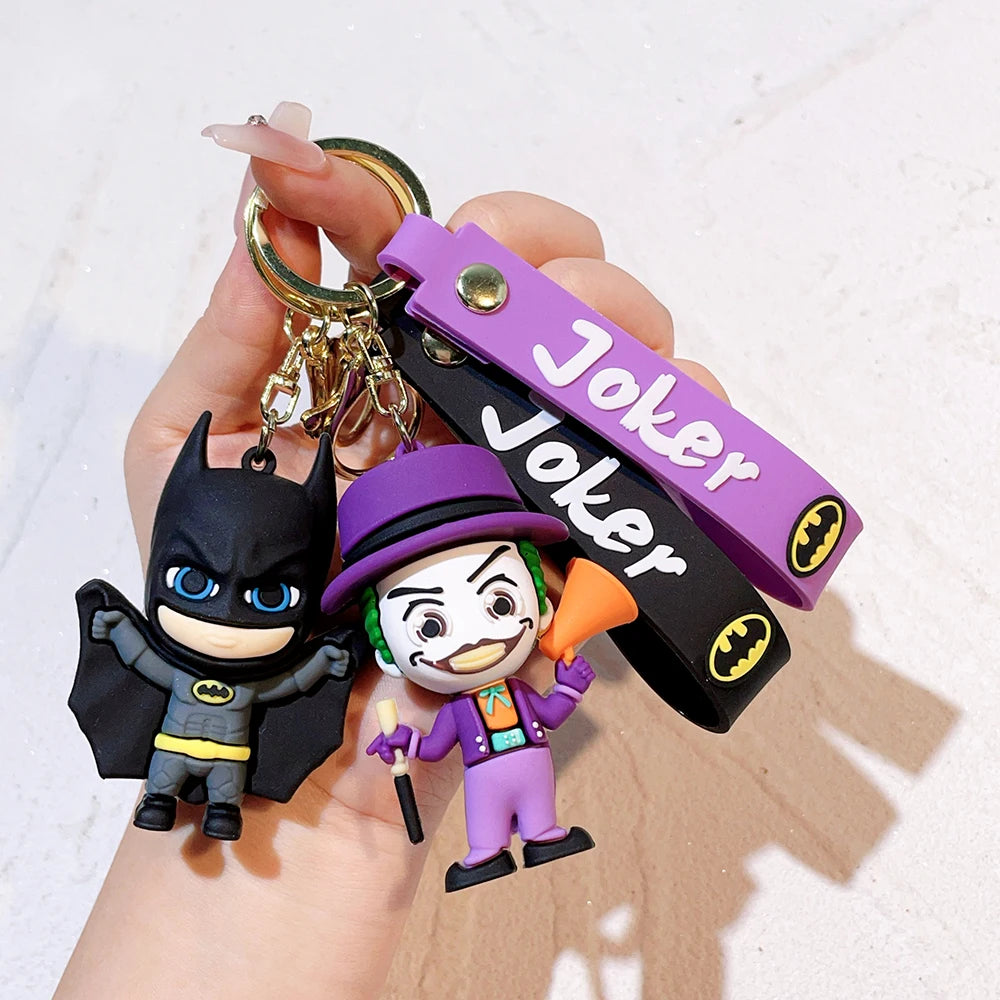 Cartoon Cute Batman Joker Harleen Quinzel Keychain for Women Men Fans Backpack Bag Car Keys Accessories Keys Holder