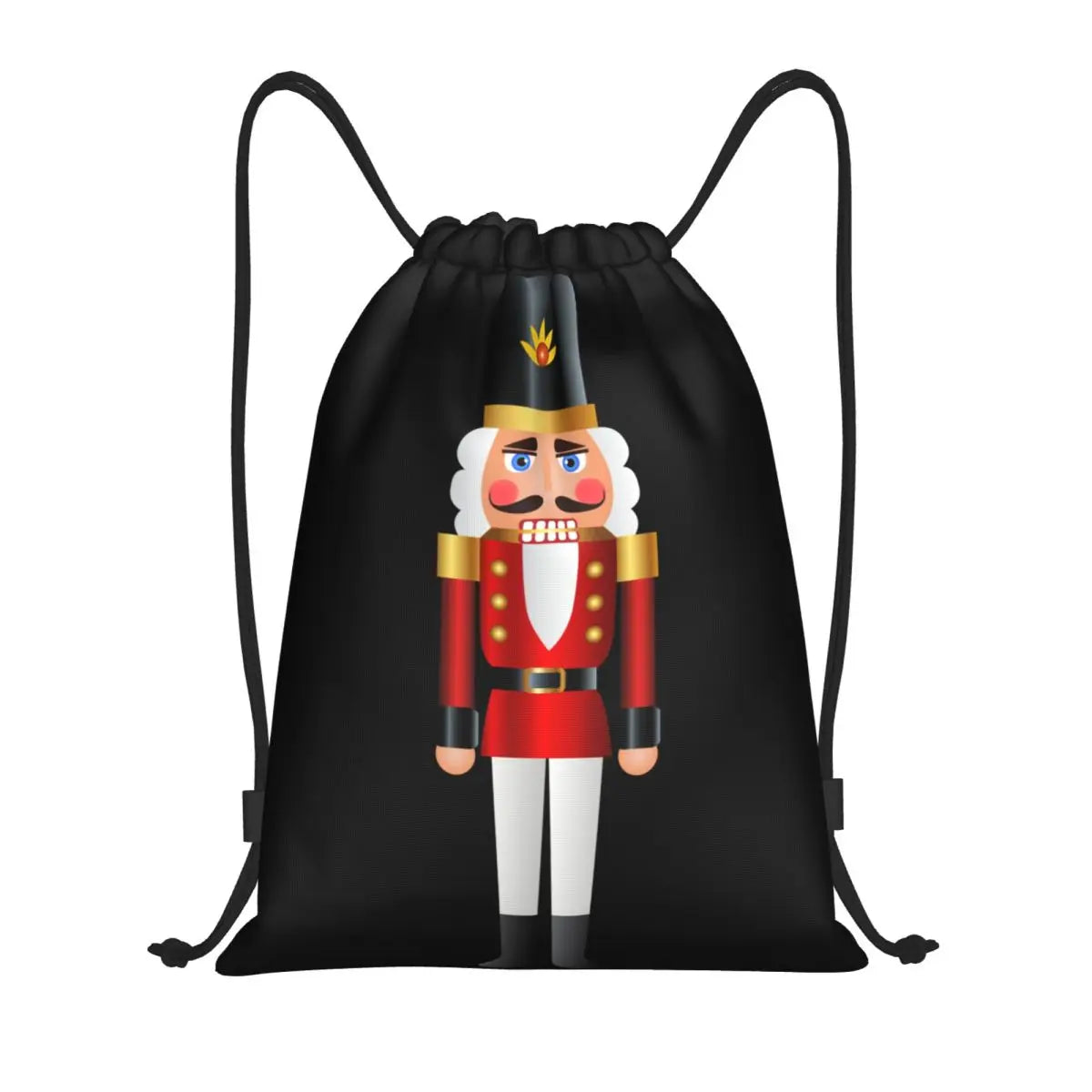 Custom Christmas Nutcrackers Toy Soldier Drawstring Bags for Training Yoga Backpacks Men Women Sports Gym Sackpack