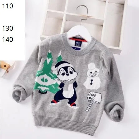 2024 Autumn Winter Kids Christmas Sweater Boys Girls Pullover Coat Children Clothing Baby Cotton Thick Wool Top Santa Claus 1-7y