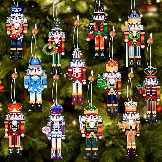 Christmas Nutcracker Soldier Wooden Pendant Xmas Tree Hanging Ornaments 2024 Navidad Decoration for Home 2025 New Year Gifts