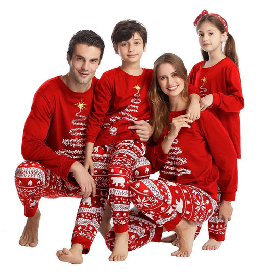 Christmas Family Matching Pajamas Outfits Adult And Kids Pyjamas Sets Tops+Pants Xmas Sleepwear Newborn Baby Boy Girl Jumpsuit