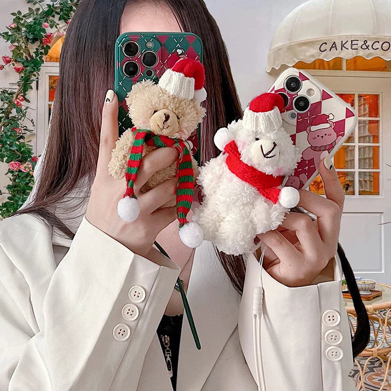 Christmas Doll Bear Case for Samsung Galaxy A54 A55 A34 A35 A51 A52 A52S A53 A15 A14 A13 A33 A32 A31 A25 A24 A23 A22 A20S Cover