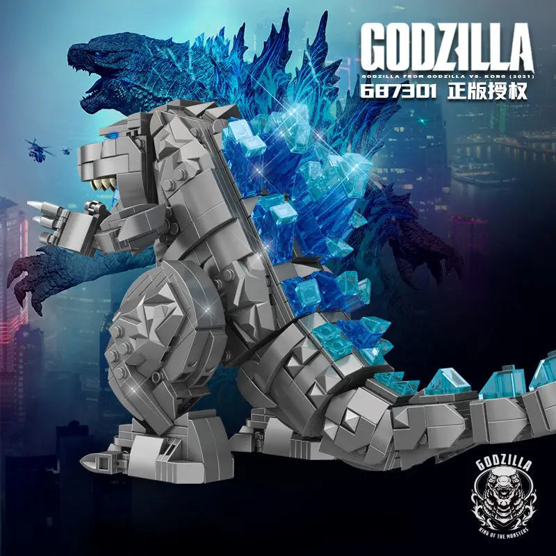 Assembling building blocks compatible with LEGO Godzilla vs. Kong, difficult assembly model, mechanical monster ornament toy