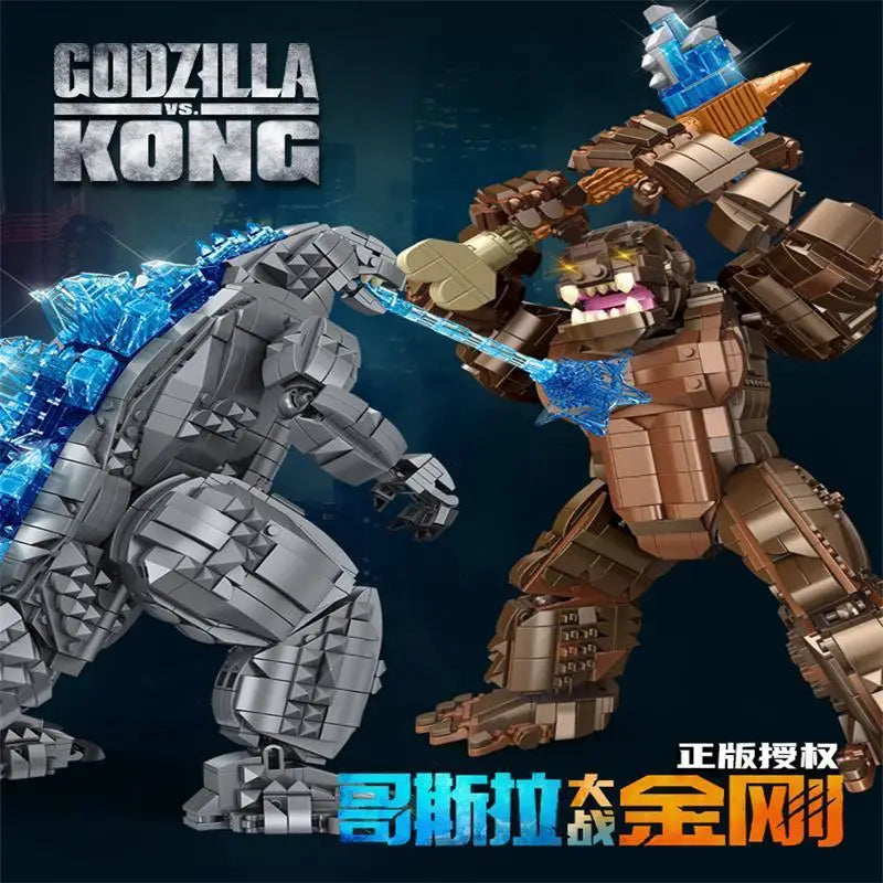 Assembling building blocks compatible with LEGO Godzilla vs. Kong, difficult assembly model, mechanical monster ornament toy