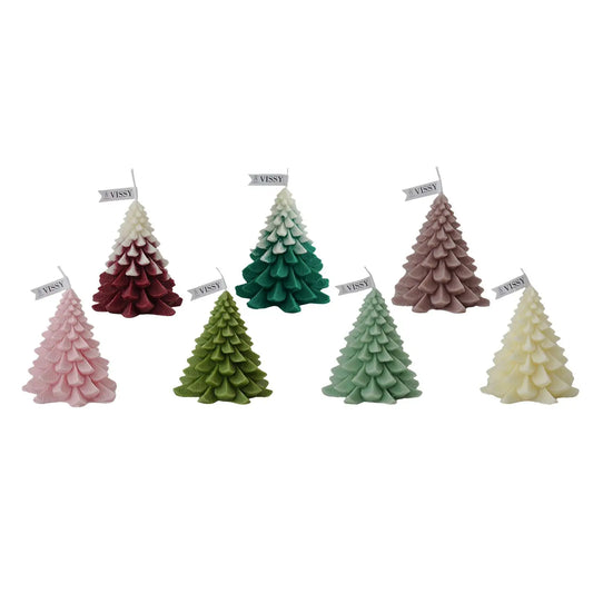 Christmas Tree Shape Wax Scented Candle Art Statue Office Home Decor Crafts