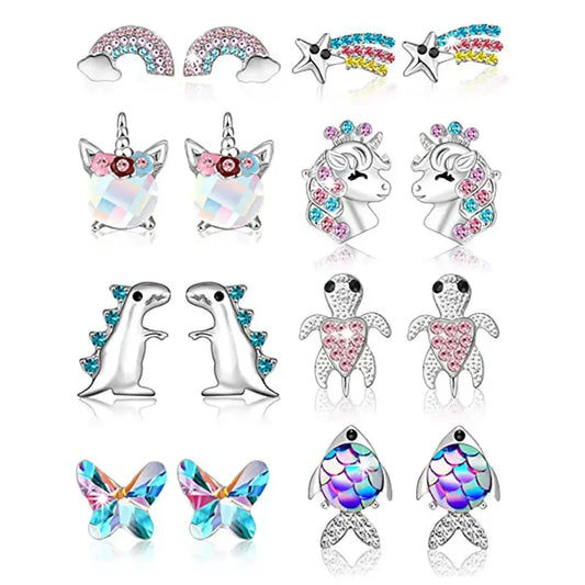 Animal & rainbow girls earrings