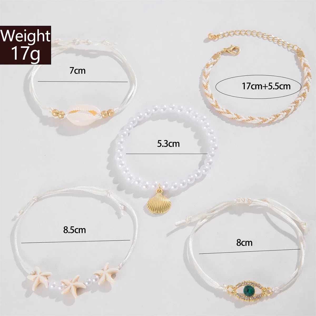 5pcs/set Bohemian Pearl Bracelets for Women