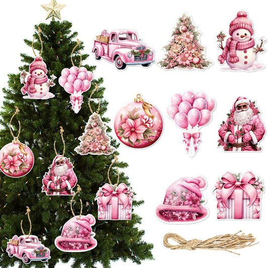 Christmas Hanging Ornaments Candy Nutcracker Gingerbread Pink Paper Christmas Ornaments Christmas Tree Decoration Xmas Decor