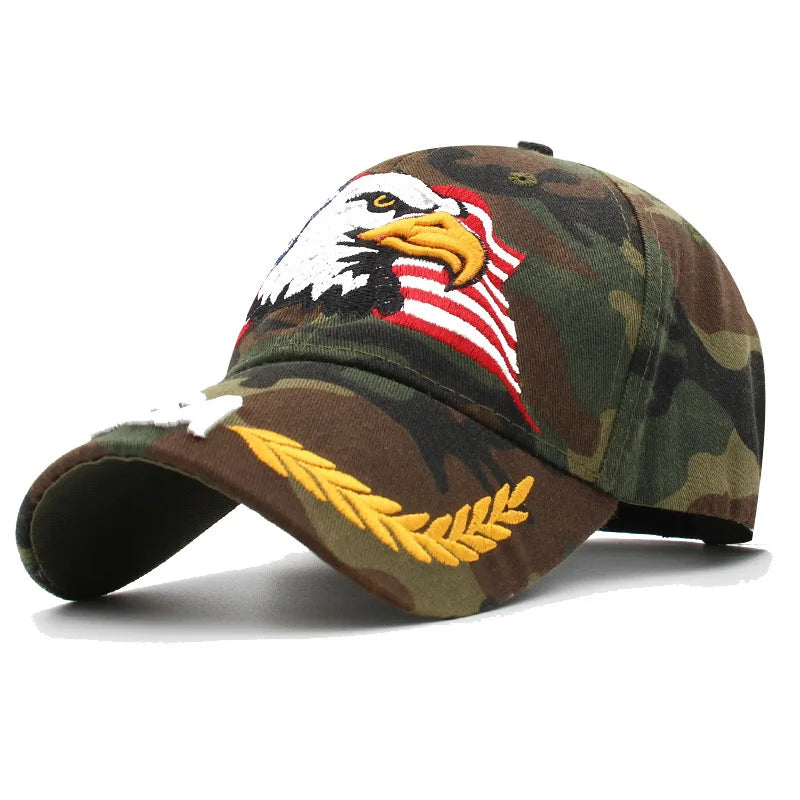 New Eagle Baseball Cap Patriotic Bald Eagle and American Flag Snapback Caps