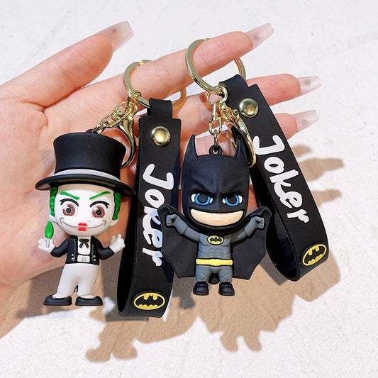 Cartoon Cute Batman Joker Harleen Quinzel Keychain for Women Men Fans Backpack Bag Car Keys Accessories Keys Holder