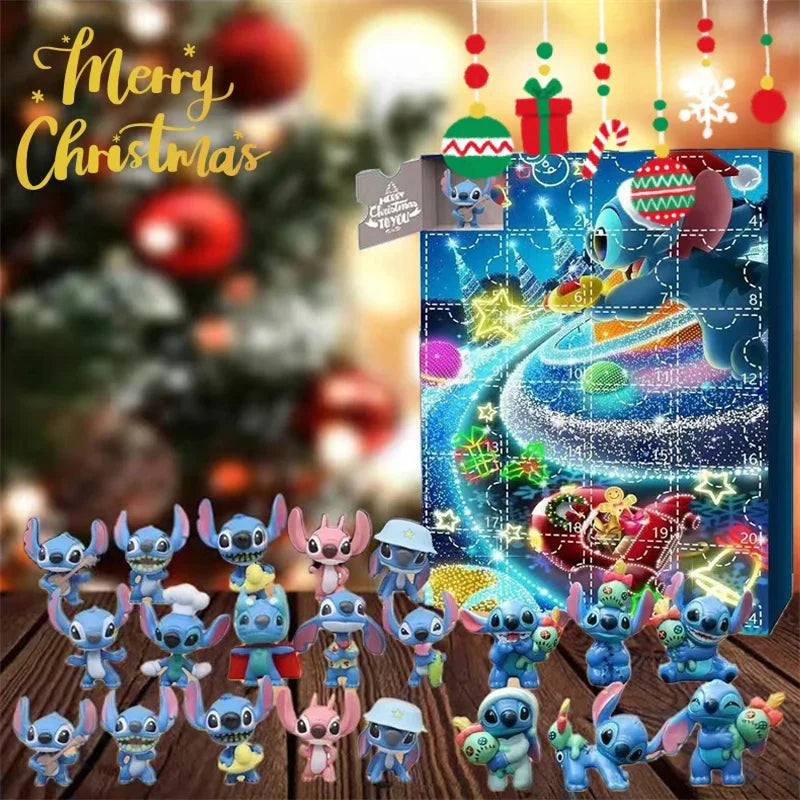 Stitch Christmas Advent Calendar Box Lilo and Stitch Anime Figures Model Doll Cartoon Accessories Toy Xmas Gift Kids Wholesale