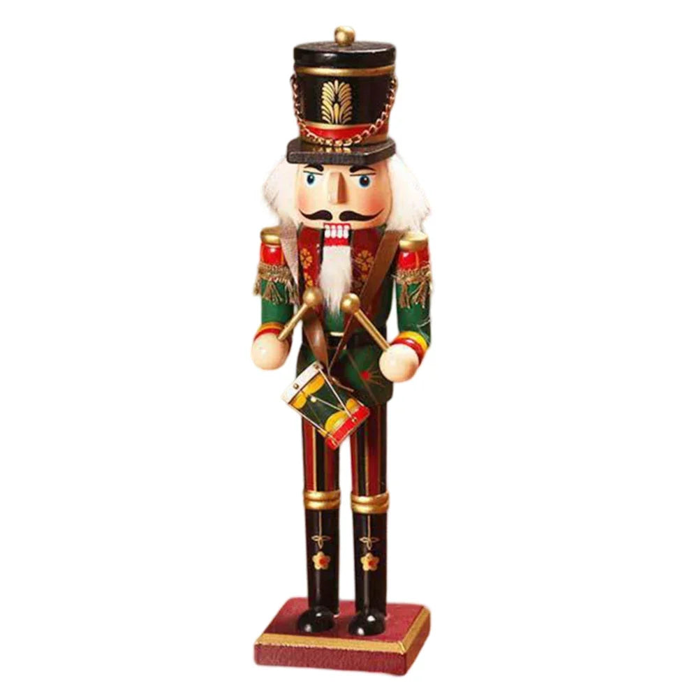 1pc 30CM Wooden Nutcracker Ornaments Puppet Traditional Painted Christmas Party Household Decoration Accessories