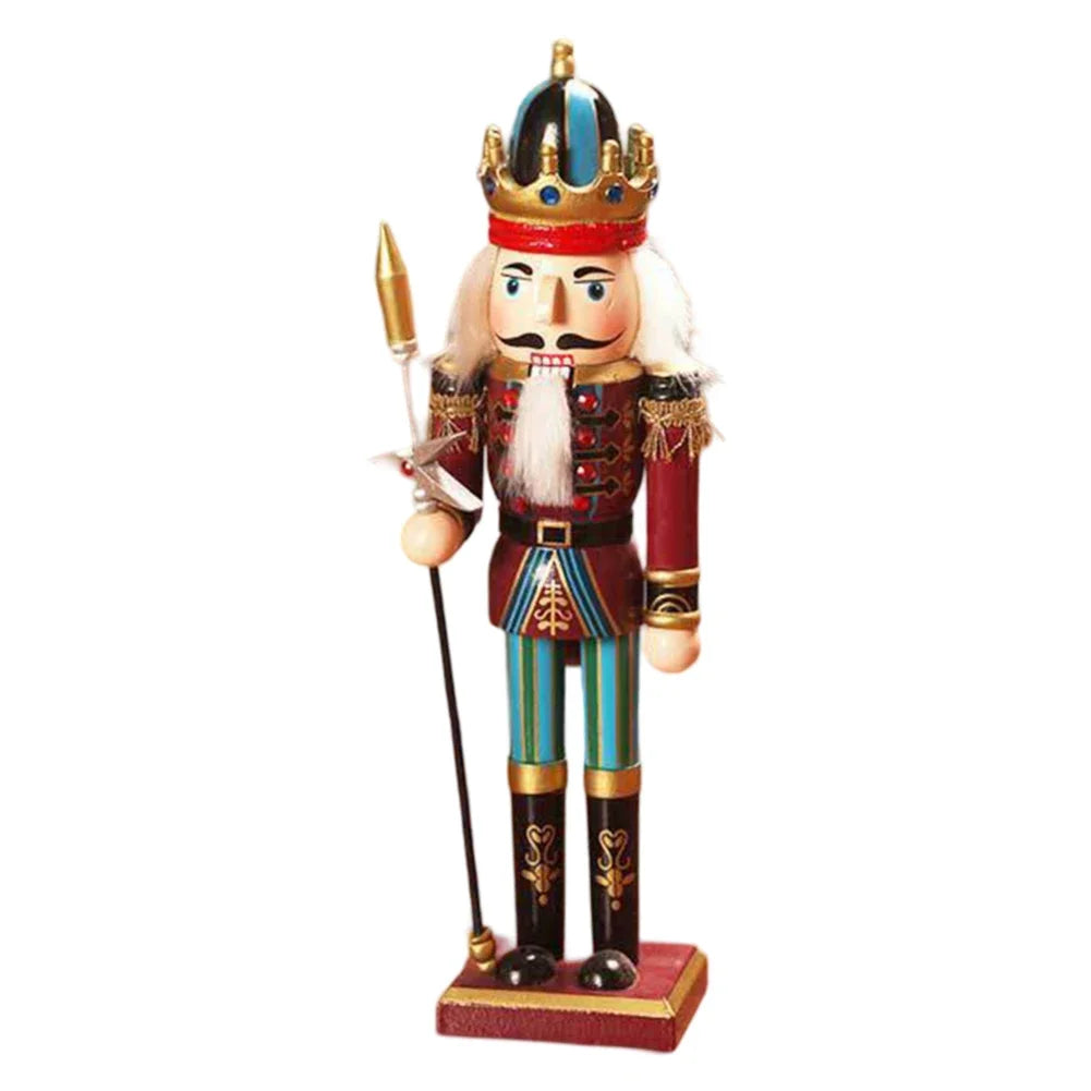 1pc 30CM Wooden Nutcracker Ornaments Puppet Traditional Painted Christmas Party Household Decoration Accessories