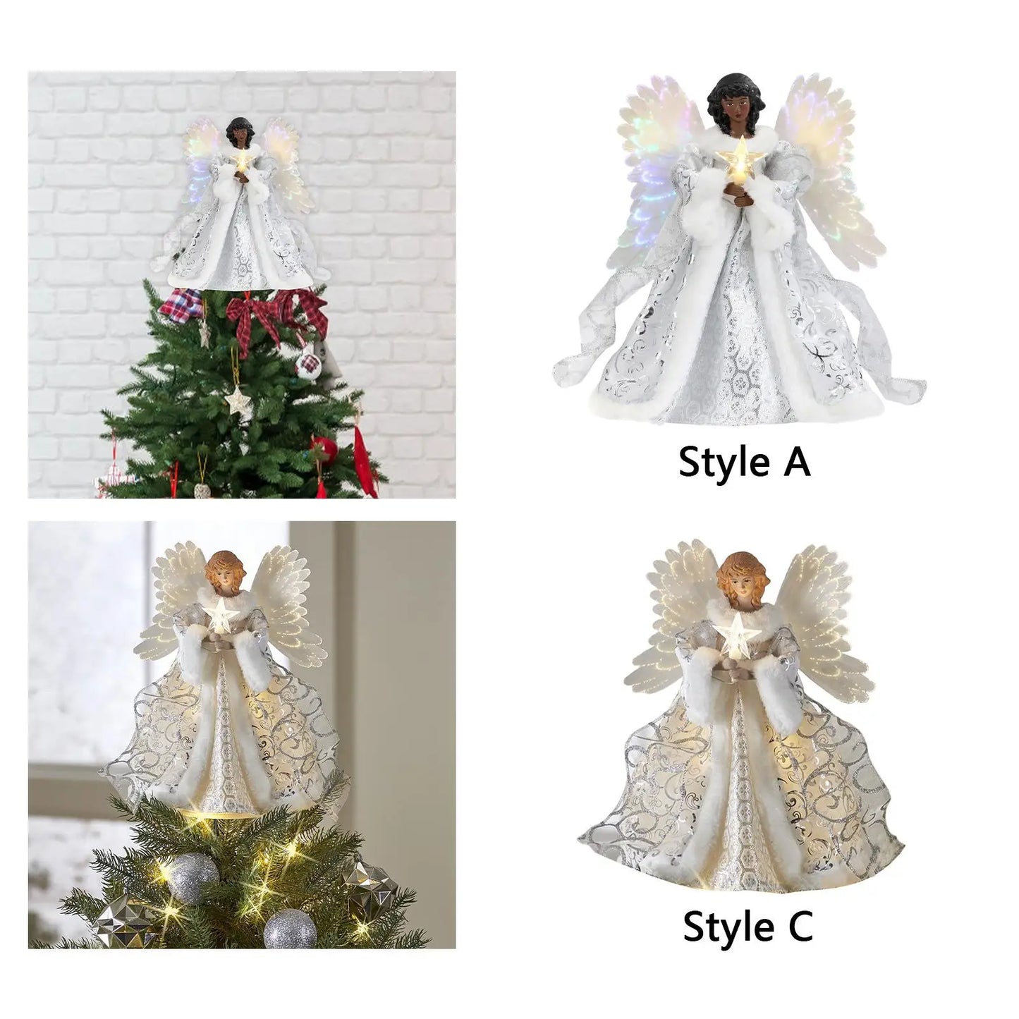 Angel Christmas Treetop Figurine 25*20cm Illuminated Ornament Decoration Angel