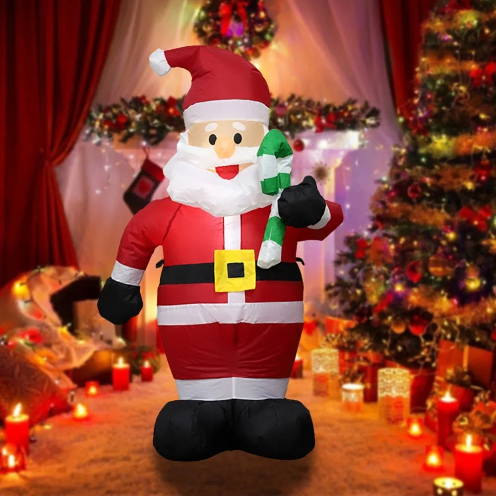 Santa Claus Inflatable Mold for Christmas Decoration  Luminous Doll Snowman Giant LED Light Party Gift Outdoor Garden Decora