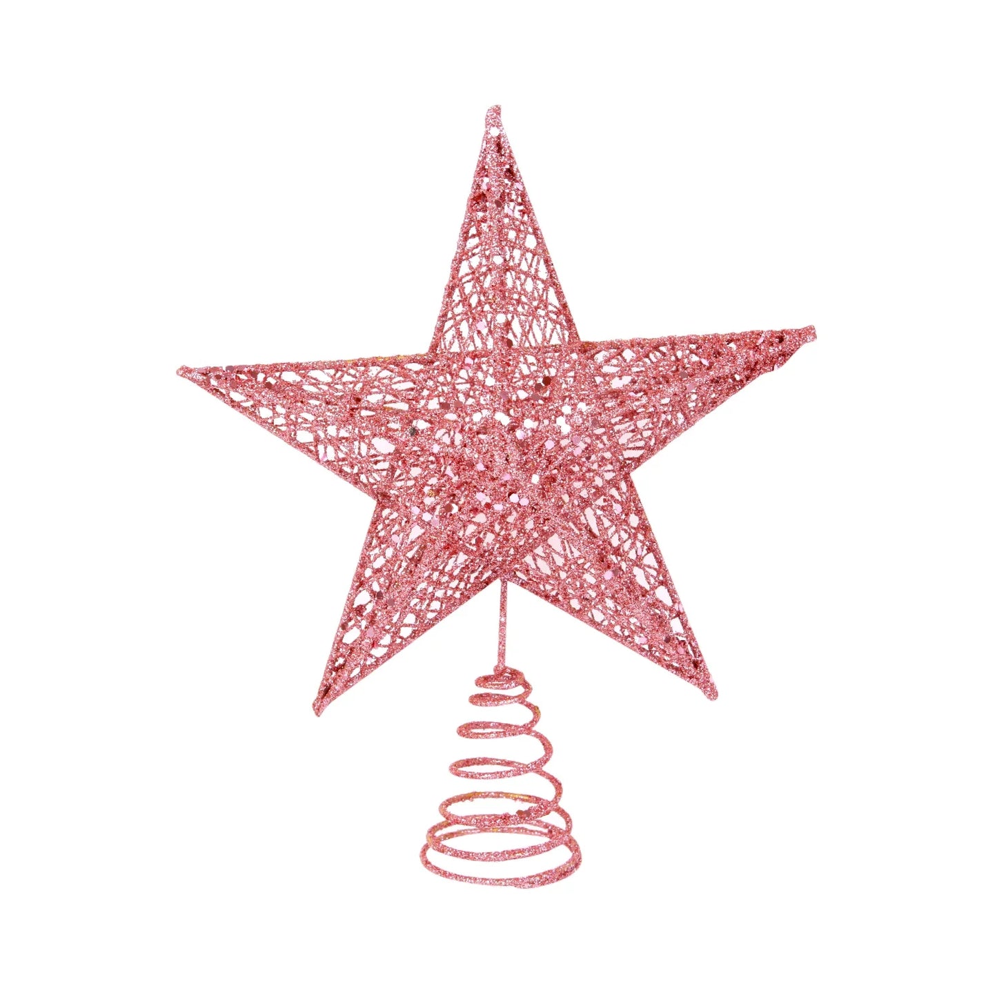 Christmas Five-pointed Star Decoration Sparkling Xmas Decoration Gold Red Glitter 5 Point Star Christmas Tree Topper Ornaments