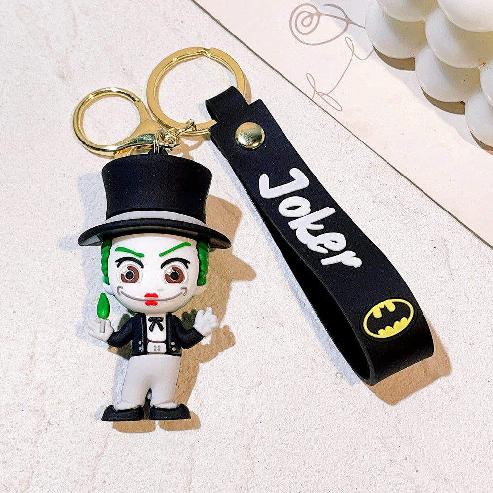 Cartoon Cute Batman Joker Harleen Quinzel Keychain for Women Men Fans Backpack Bag Car Keys Accessories Keys Holder