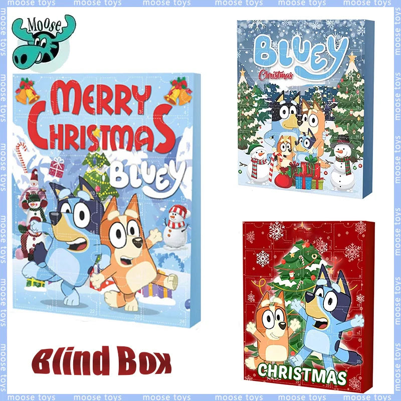 2024 New Bluey Blind Box Advent Halloween Christmas Bluey Christmas Blind Box 24 Countdown Calendar Blind Box Children's Gifts