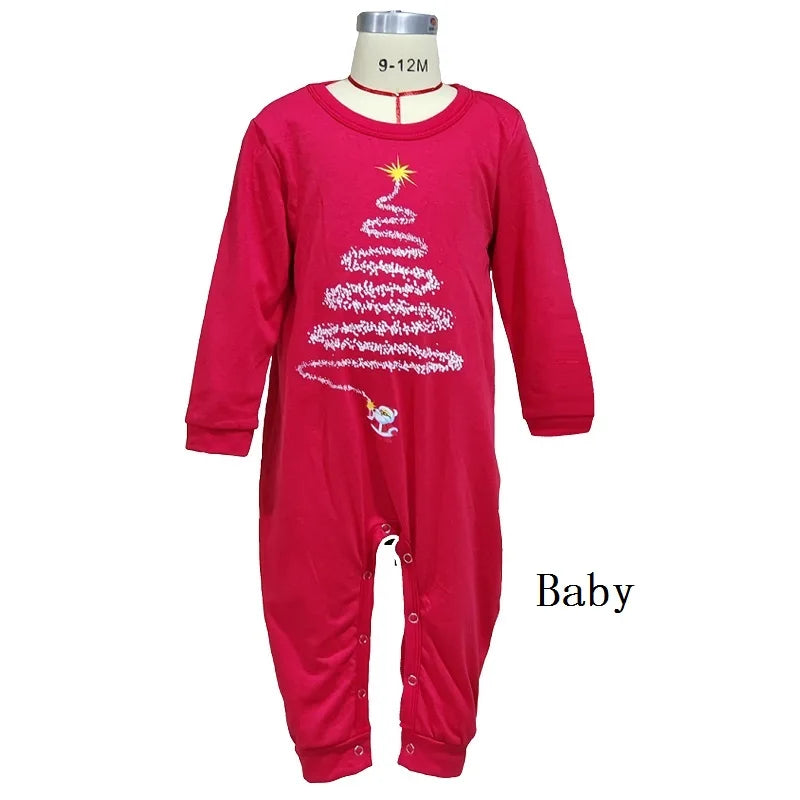 Christmas Family Matching Pajamas Outfits Adult And Kids Pyjamas Sets Tops+Pants Xmas Sleepwear Newborn Baby Boy Girl Jumpsuit