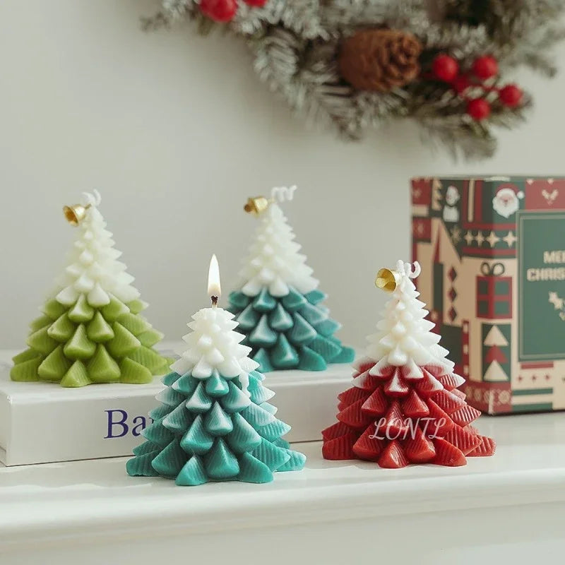 3D Pine Silicone Candle Molds Christmas Decoration Crafts Gypsum Crystal Resin Mold DIY soap chocolate baking tools Party gifts