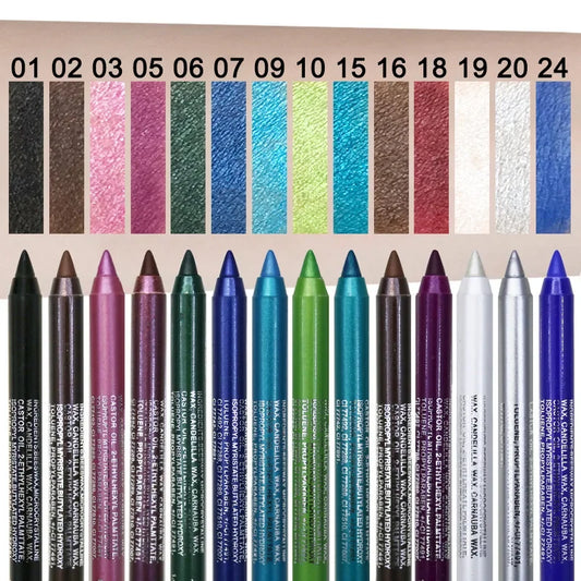 12 Color Long Lasting Eyeshadow Pigment Eye Liner Pencil Waterproof