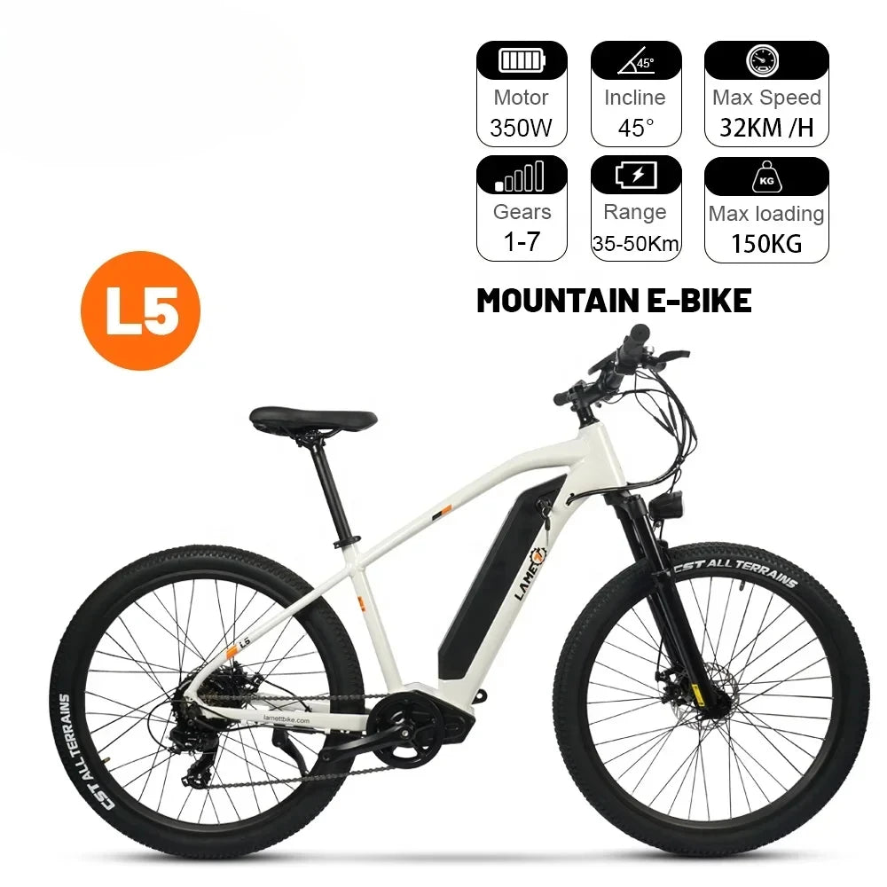 250w 350W L5 Electric Mountain E Bike 27.5 Inch Tire Electric Bicycle Ebike MTB E Bikes For Adults