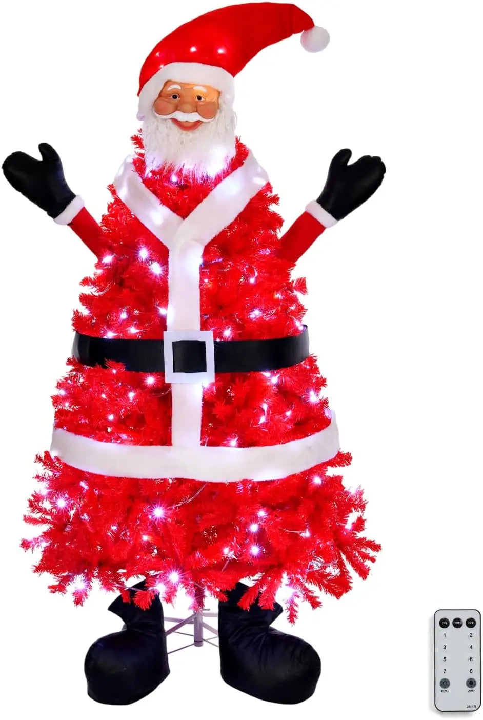 Pre-lit Christmas Tree , Snowman Xmas Tree w/ 220 LED Lights & 708 Tips, Artificial Christmas Tree for Holiday, Party