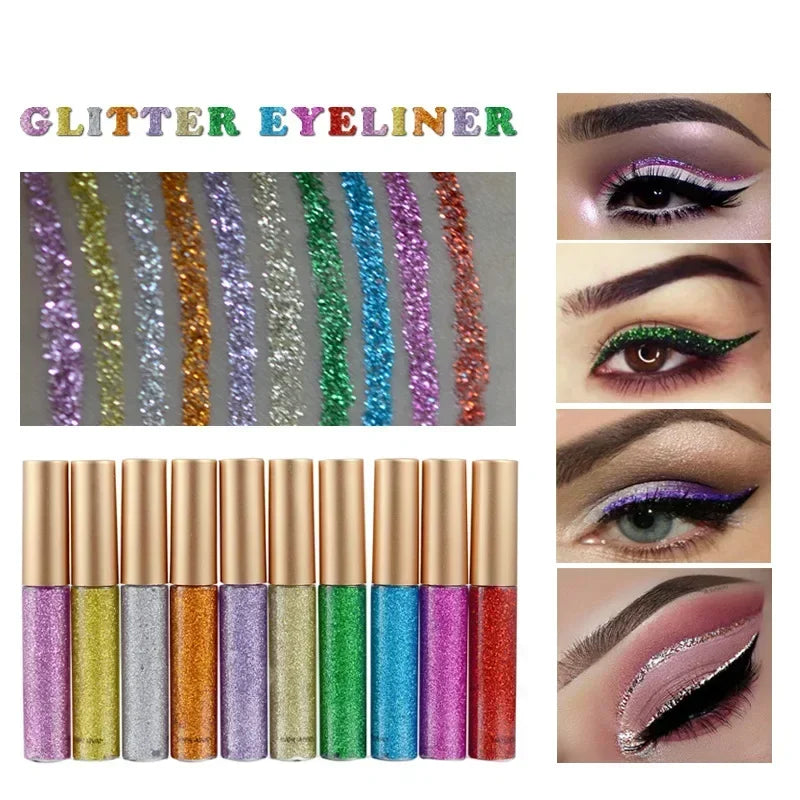 10 Colors Glitter Liquid Eyeliner