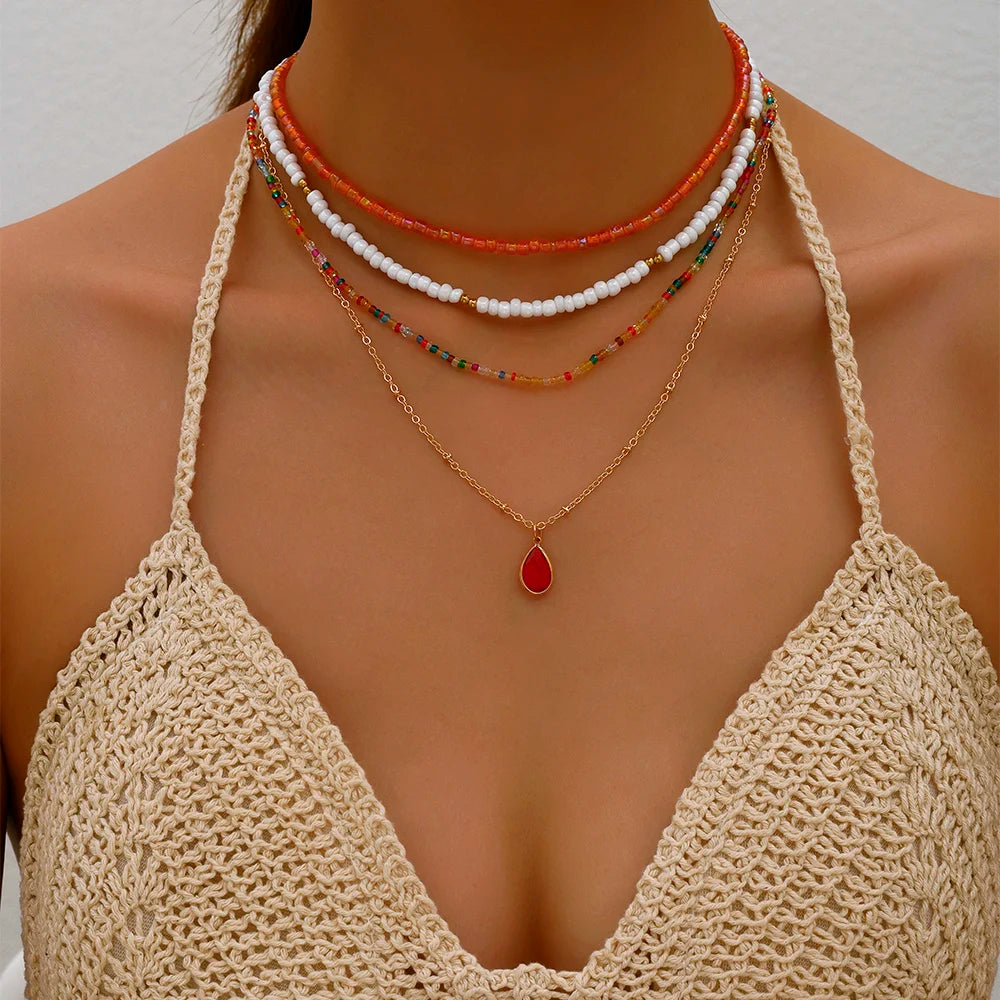 Bohemian Multilayer beaded necklaces