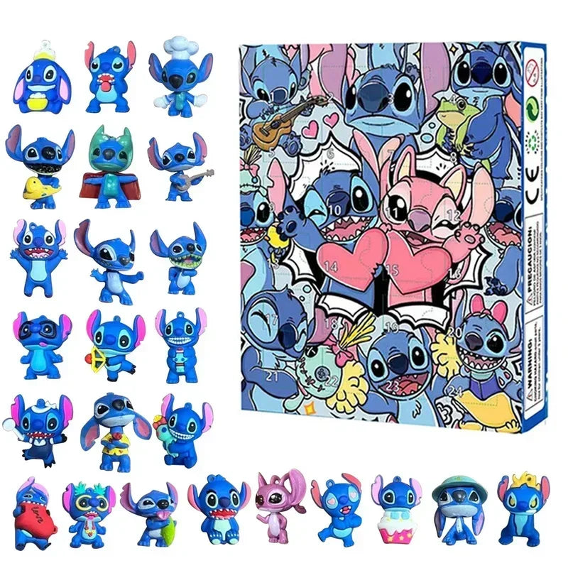 Disney Lilo & Stitch Christmas Advent Calendar Box Advent Calendar Box Kawaii Stitch Figure Action Model Toys Holiday Gifts