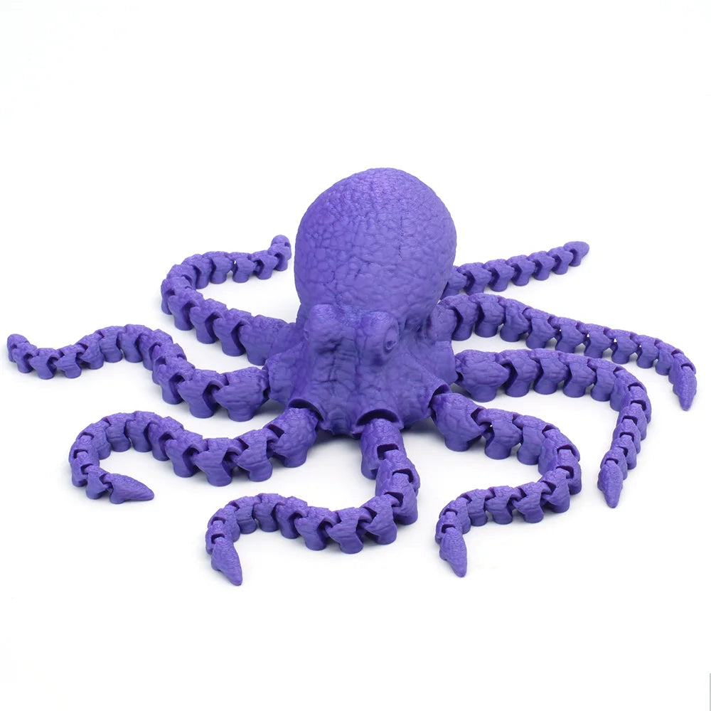 3D Printed Figurines Model Toys Octopus Simulation Animals Multi-Jointed Fishbowl Setting Decorative Desktop Ornament Kids Gifts