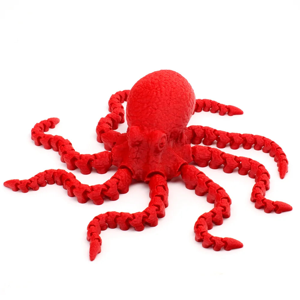 3D Printed Figurines Model Toys Octopus Simulation Animals Multi-Jointed Fishbowl Setting Decorative Desktop Ornament Kids Gifts