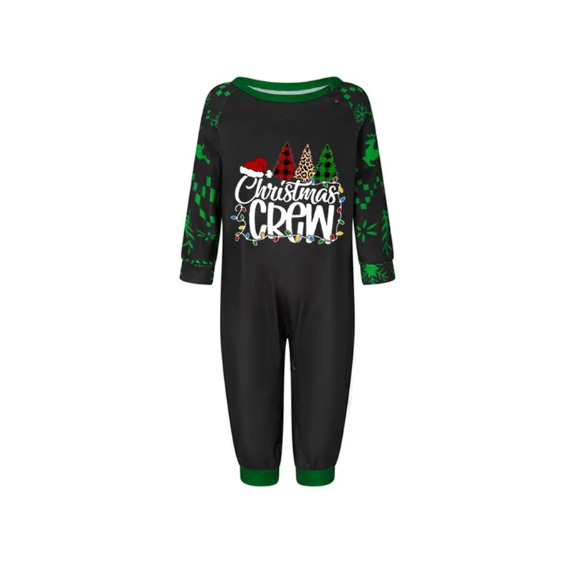 Christmas Family Pajamas Matching Set Short Sleeve Snowflake Print T-shirt with Santa Claus Print Shorts Sleepwear Loungewear