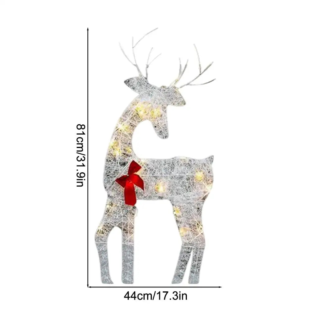 1-3Pcs Acrylic Elk Deer LED Light Reindeer Family Decor Lighted Deer Christmas Decor Bucks Light Up Indoor Outdoor Garden Yard