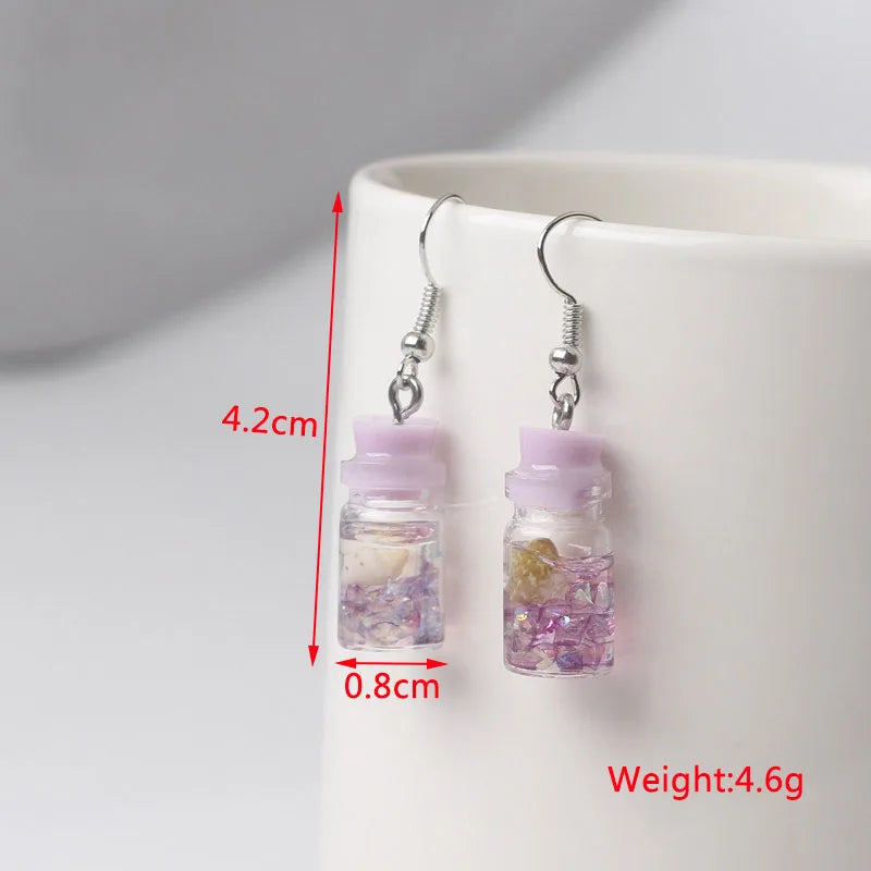 Purple Color Dangle Earrings