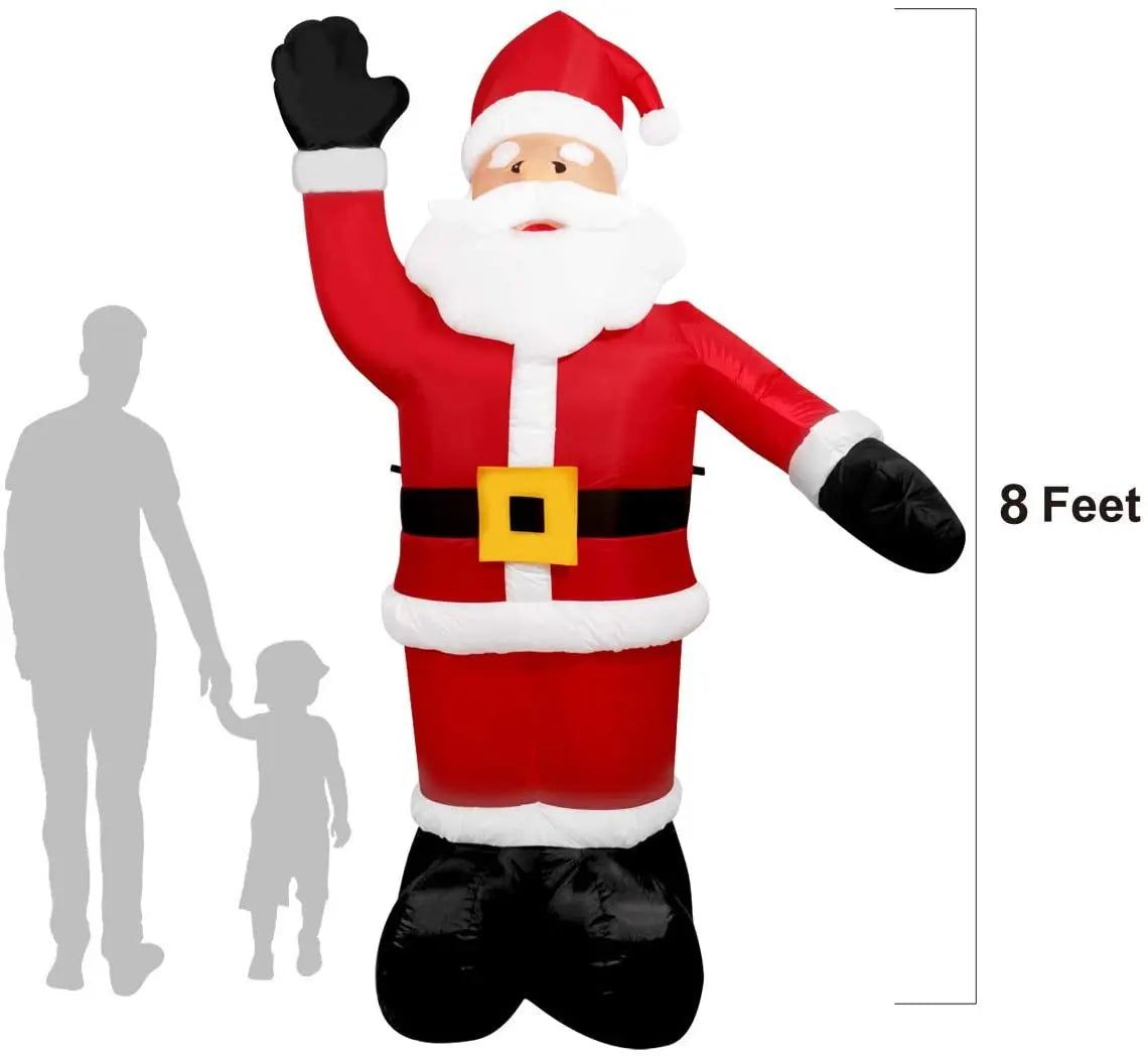 Santa Claus Inflatable Mold for Christmas Decoration  Luminous Doll Snowman Giant LED Light Party Gift Outdoor Garden Decora