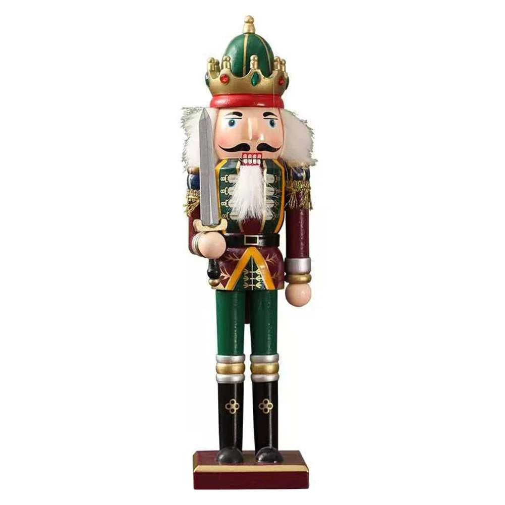 1pc 30CM Wooden Nutcracker Ornaments Puppet Traditional Painted Christmas Party Household Decoration Accessories