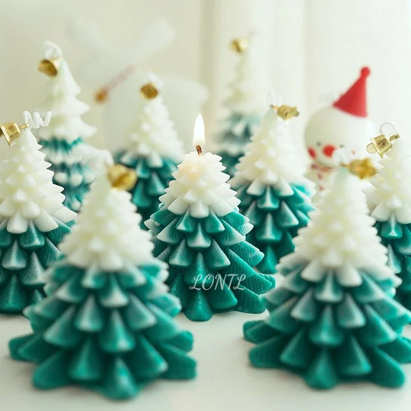 3D Pine Silicone Candle Molds Christmas Decoration Crafts Gypsum Crystal Resin Mold DIY soap chocolate baking tools Party gifts