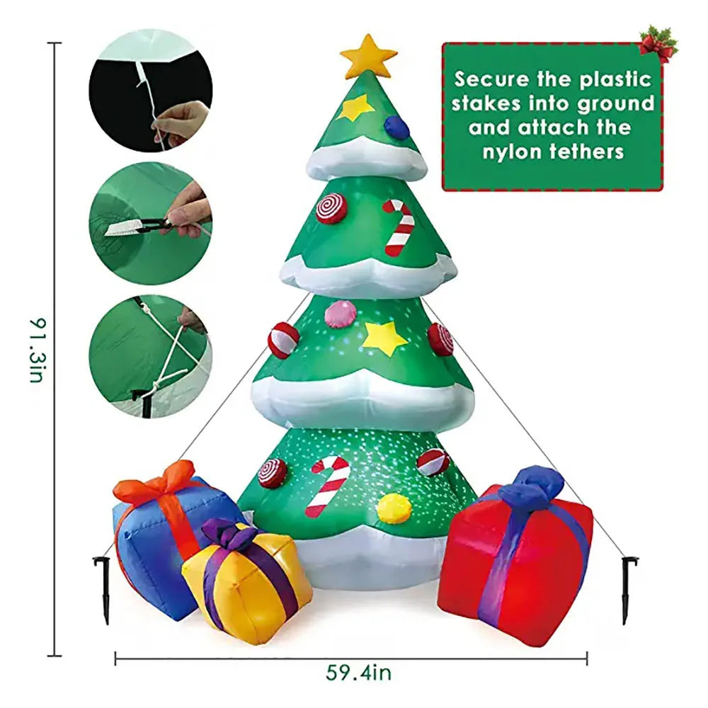 Santa Claus Inflatable Mold for Christmas Decoration  Luminous Doll Snowman Giant LED Light Party Gift Outdoor Garden Decora