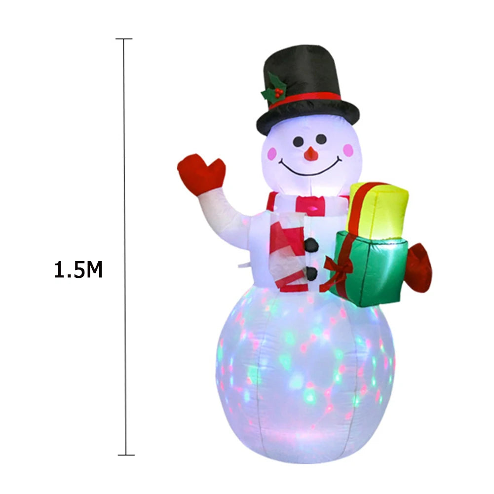 Santa Claus Inflatable Mold for Christmas Decoration  Luminous Doll Snowman Giant LED Light Party Gift Outdoor Garden Decora