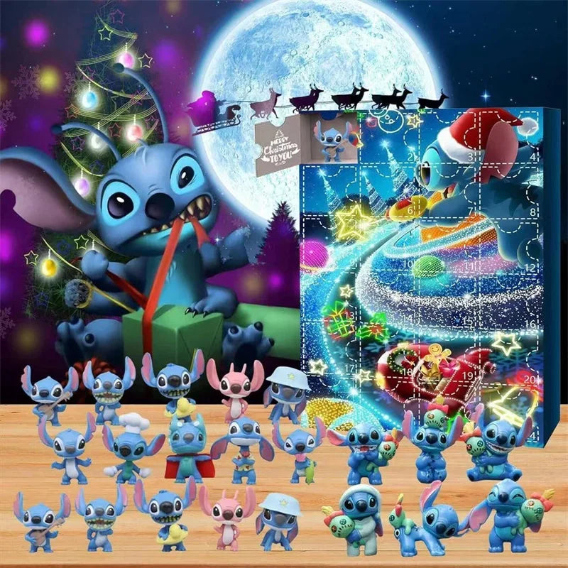 Stitch Christmas Advent Calendar Box Lilo and Stitch Anime Figures Model Doll Cartoon Accessories Toy Xmas Gift Kids Wholesale